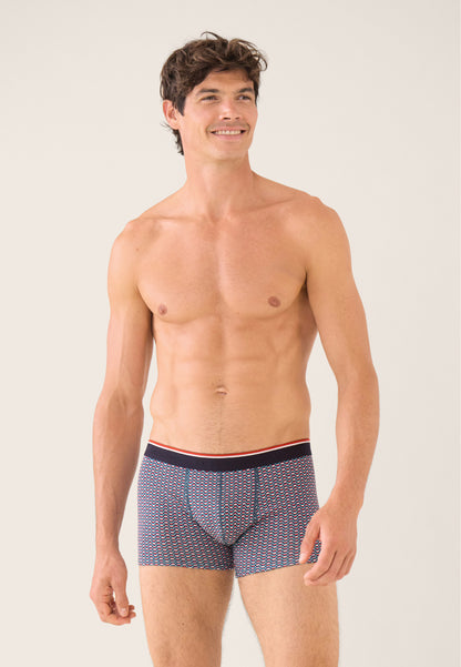 Lot de 3 boxers en coton - Boxers Marine Cercle Vert D'Eau Rose Cerise