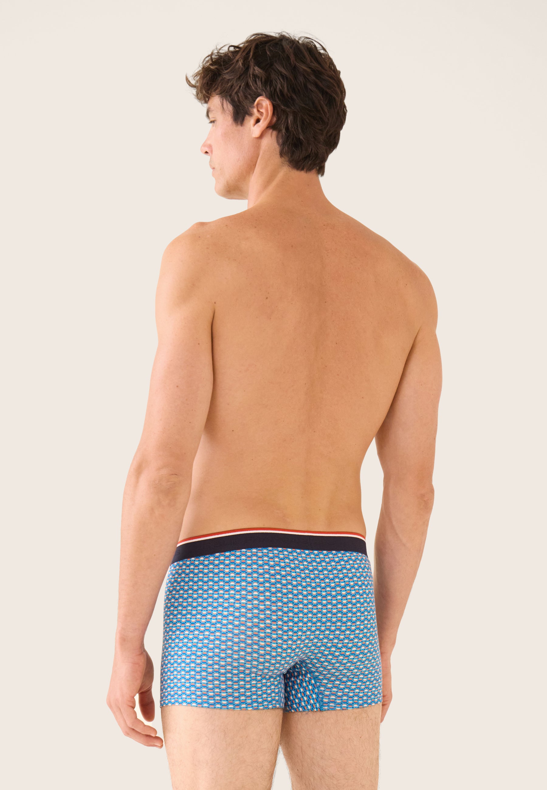 Green cotton boxer shorts with a circle pattern - Marius Circle Azure Green