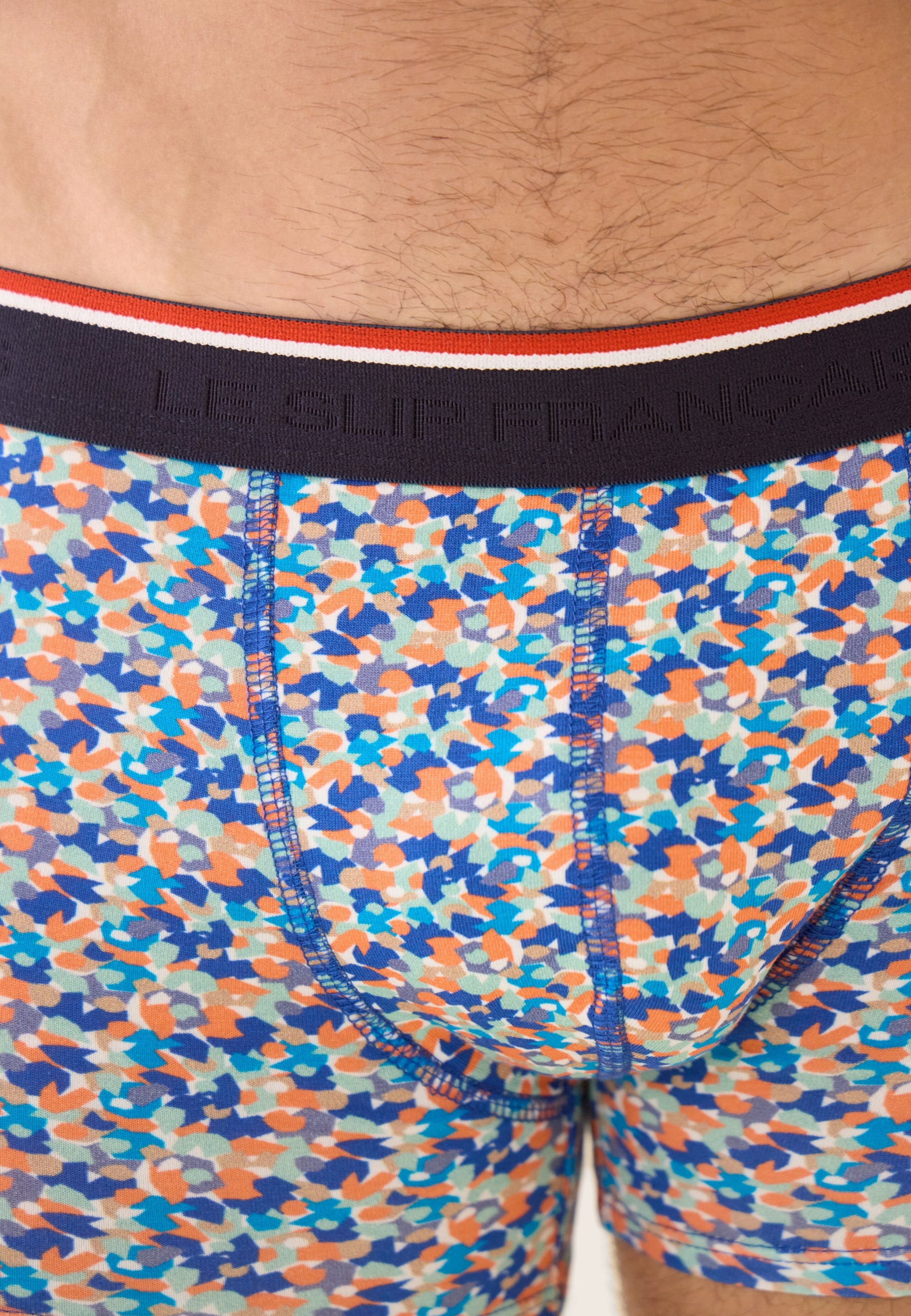 Boxer bleu à motif confetti en coton - Marius Confetti Bleu Nautique