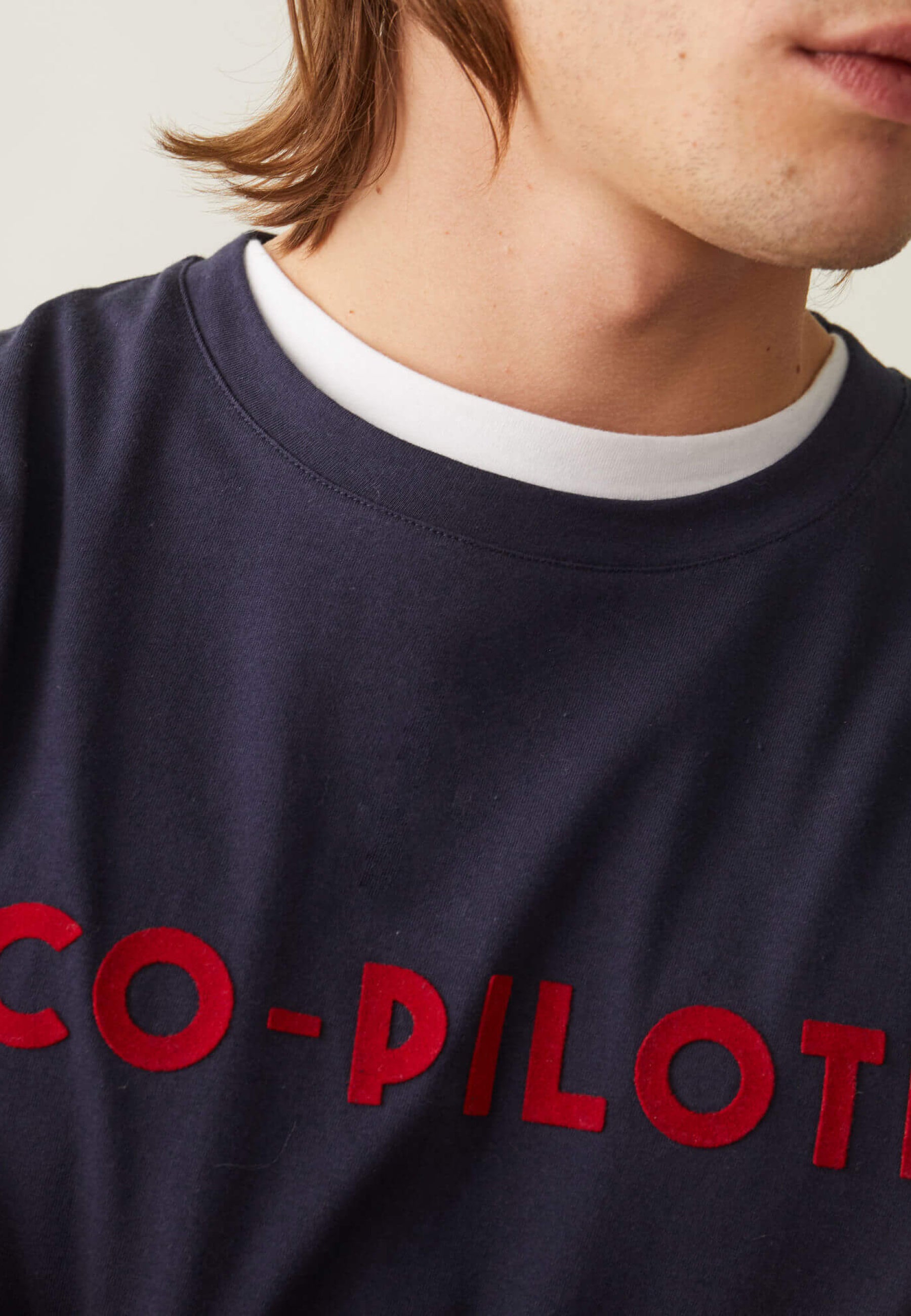 T-shirt col rond en coton - Jean-F Copilote