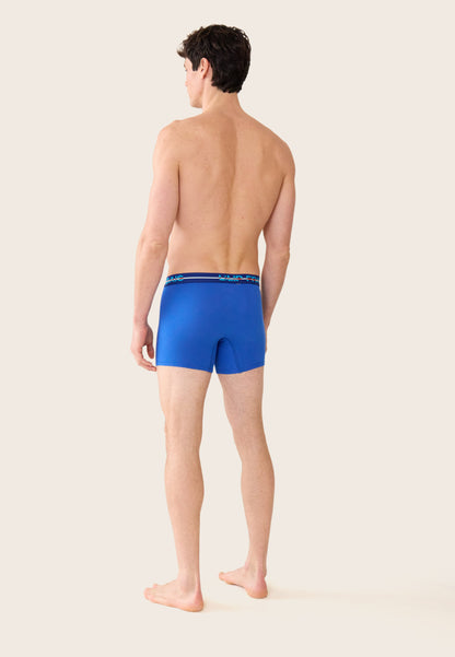 Boxer long bleu en coton - Redoutable Long Bleu Nautique