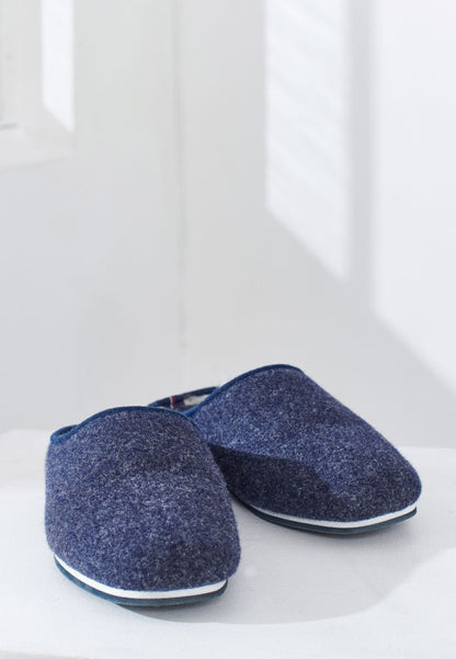 Chaussons d'intérieur en laine - Claude Marine