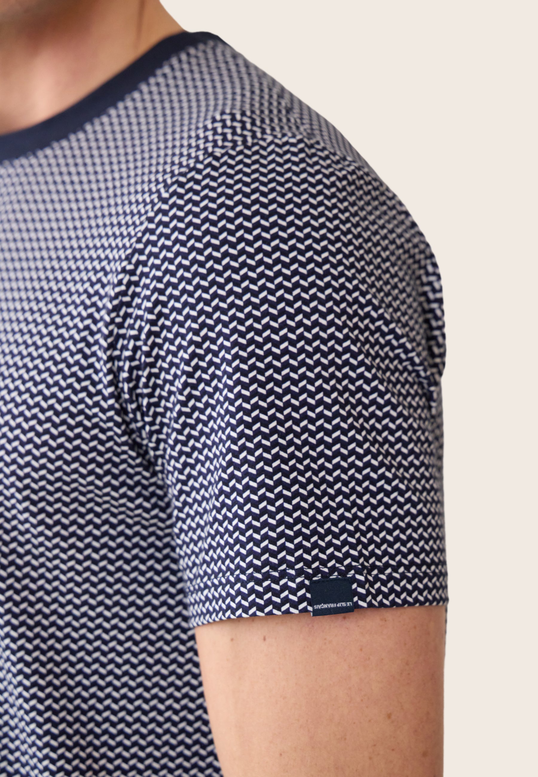 Ensemble pyjama haut marinière et short bleu marine en coton - Pack Jeason Manches Courtes Chevron Marine