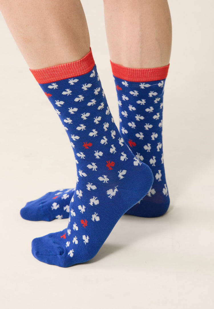 Lot de 2 chaussettes en coton - Lucas Duo Coq Bleu Blanc Rouge XV de France - Le Slip Français - 5