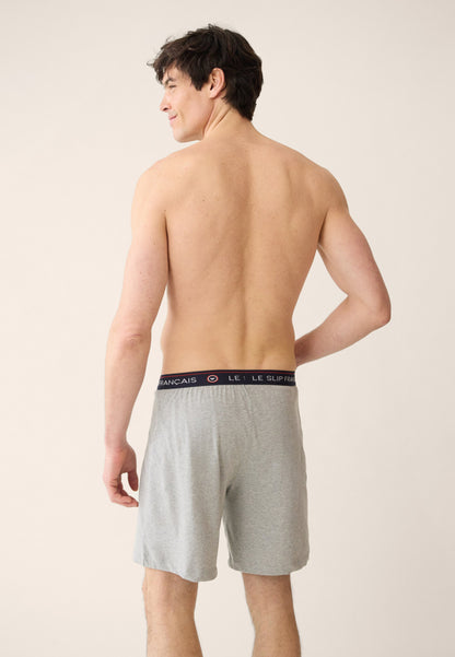Bas de pyjama court gris en coton - Invincible Gris Chiné