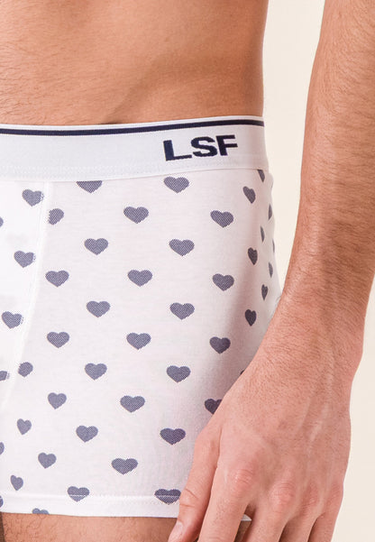 Boxer à coeur bleu marine en coton - Marius Petit Coeur Marine