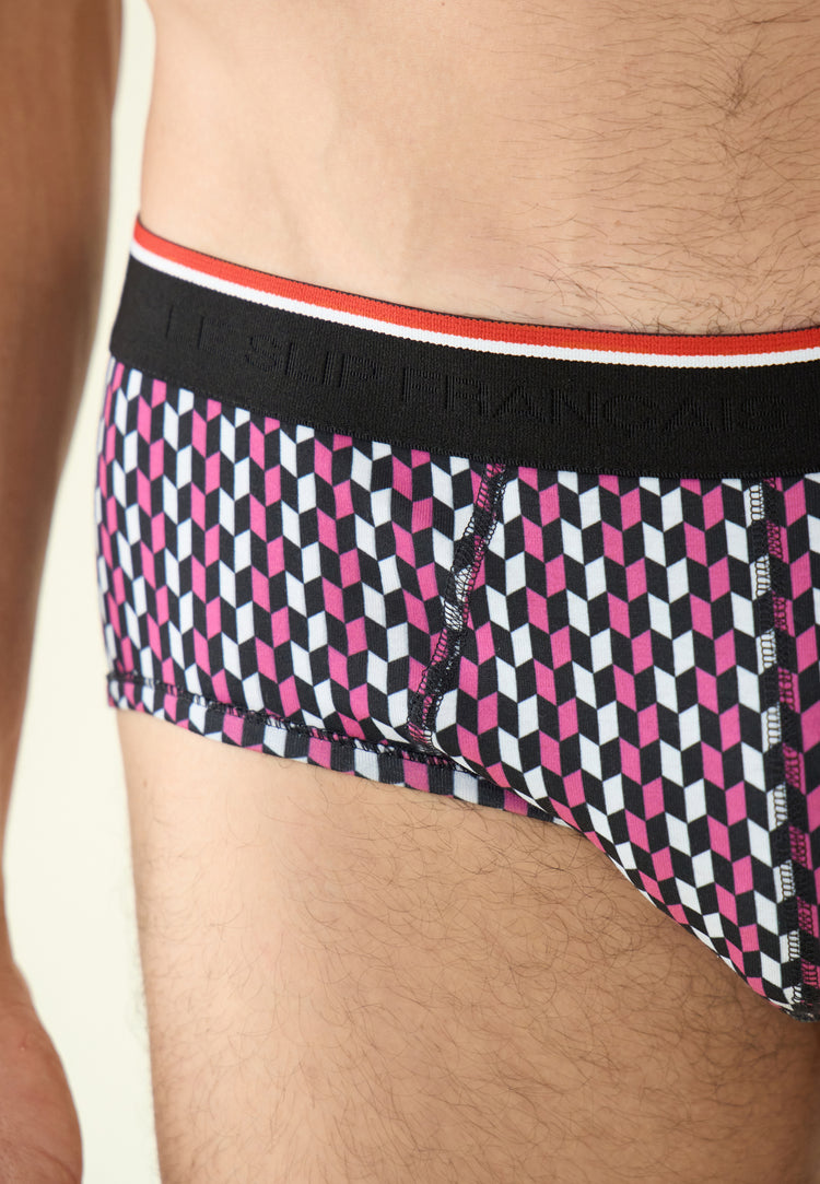 Slip imprimé fléchettes fuchsia en coton - Terrible Flechette Fuchsia - Le Slip Français - 5