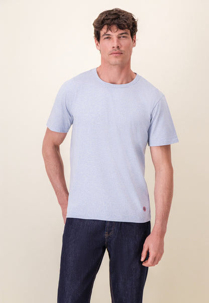 T-shirt à manches courtes bleu en coton - Formidable Bleu Ciel Chine