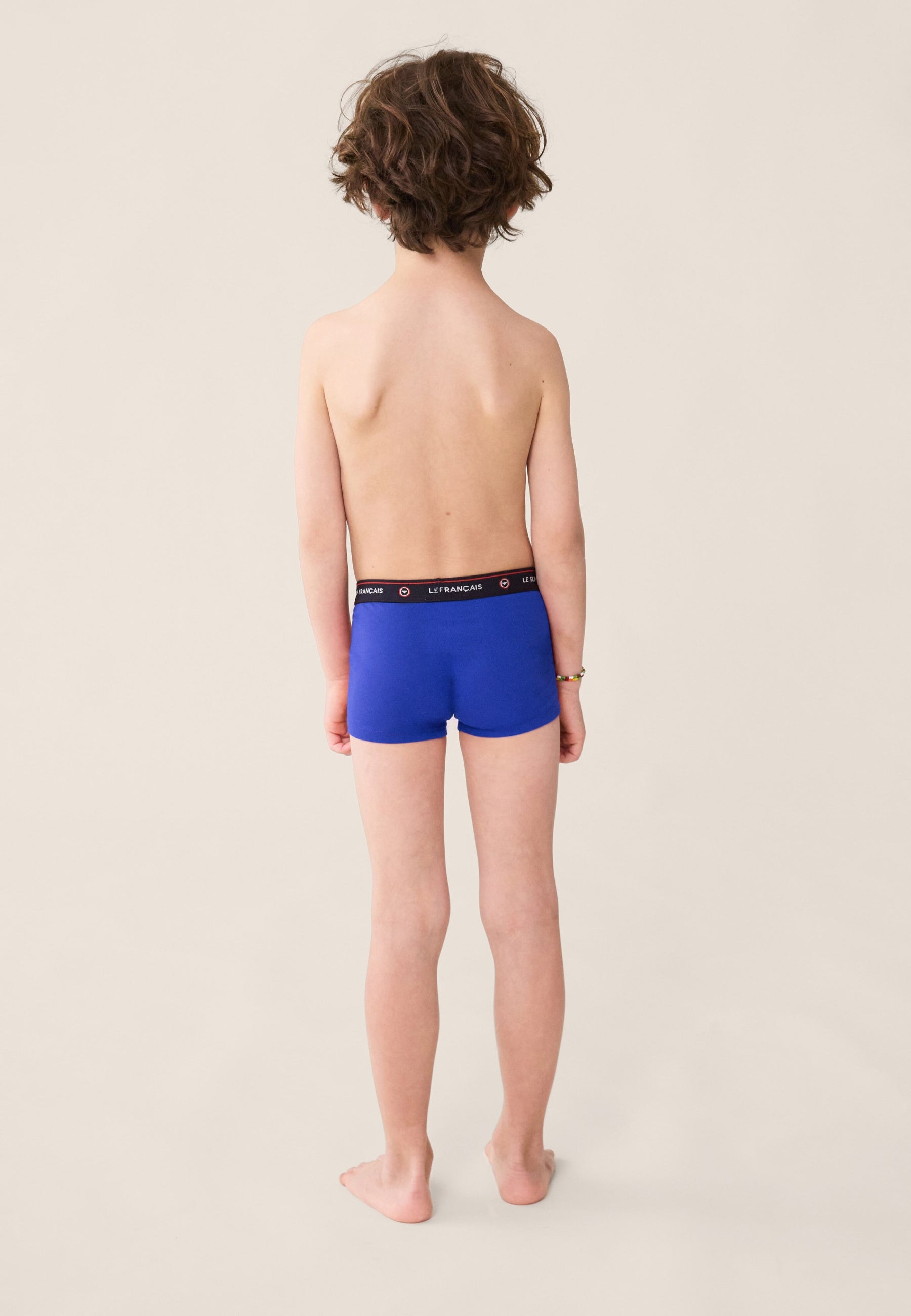 Boxer enfant bleu en coton - Petit Joseph Bleu Nautique