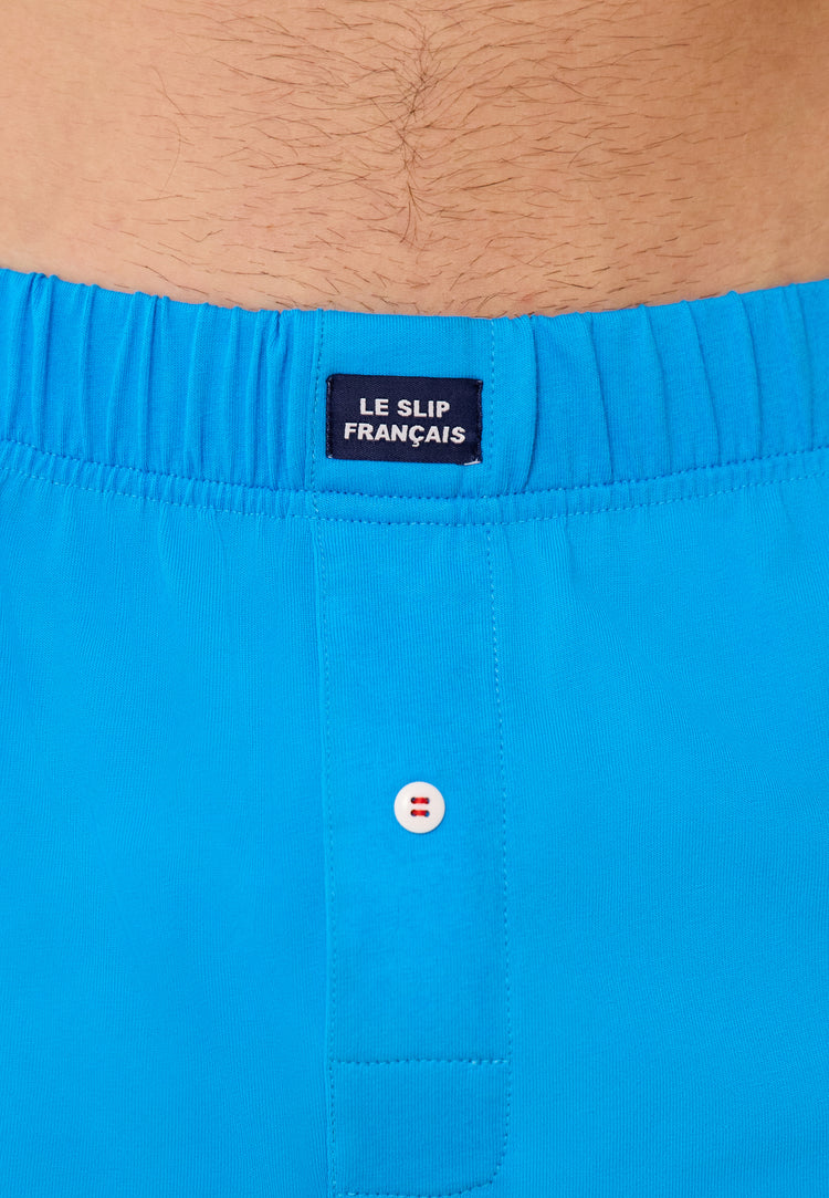 Caleçon en jersey souple en coton - Fredo Bleu Fluo - Le Slip Français - 2