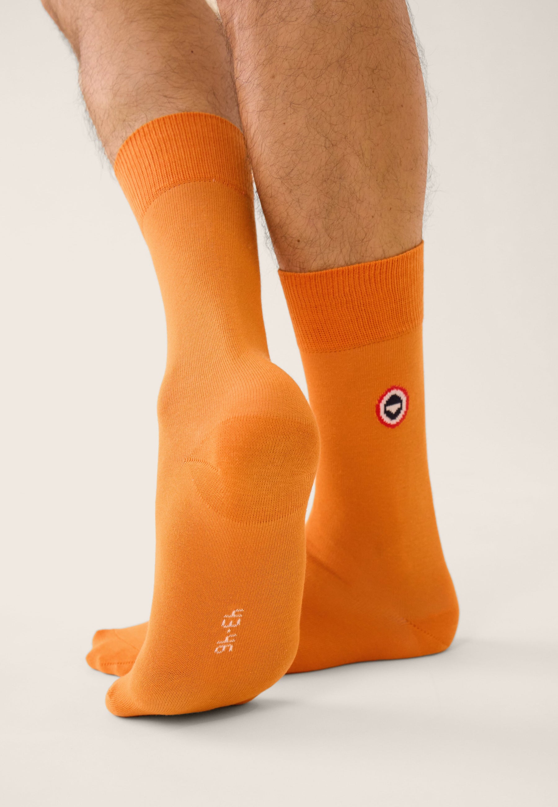Chaussettes mi-hautes unies orange - Robuste Orange Pur
