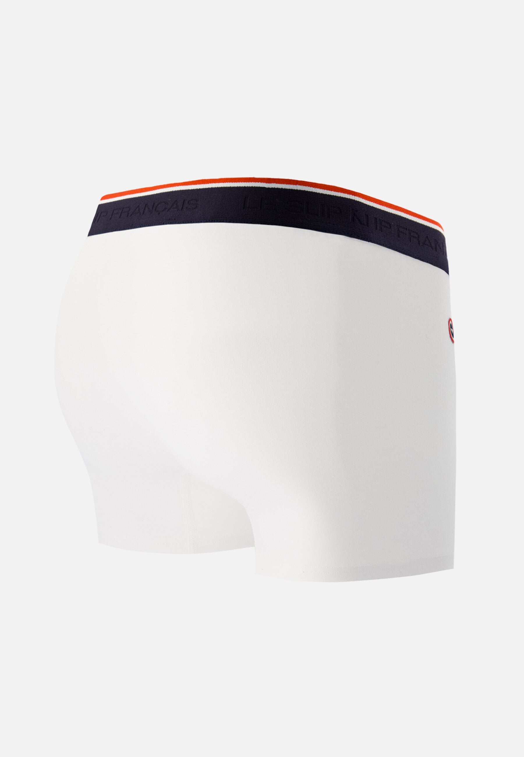 Boxer blanc en coton avec cocarde - Marius Blanc