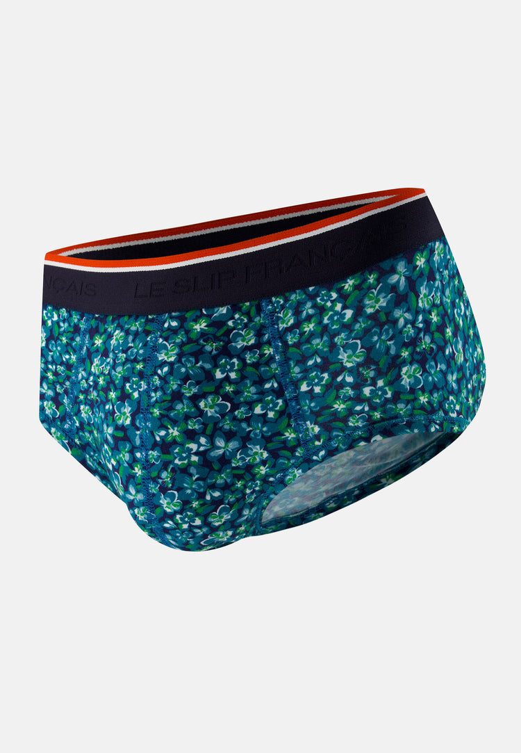 Slip imprimé à fleur vert menthe en coton - Terrible Hibiscus Mint Green - Le Slip Français - 1