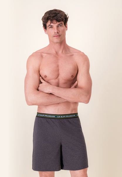 Bas de pyjama court gris en coton - Invincible Gris Anthracite
