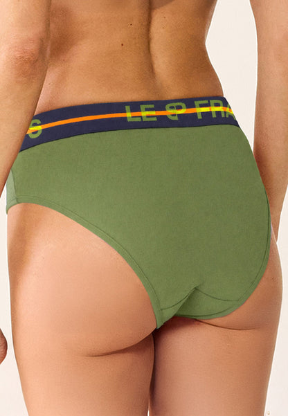 Culotte taille haute vert en coton - Rieuse Kaki Veronese
