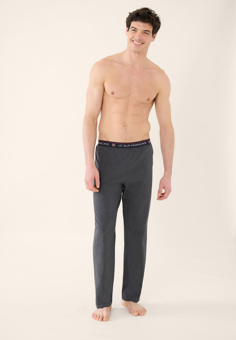Bas de pyjama en coton - Indomptable Gris Anthracite - Le Slip Français - 1