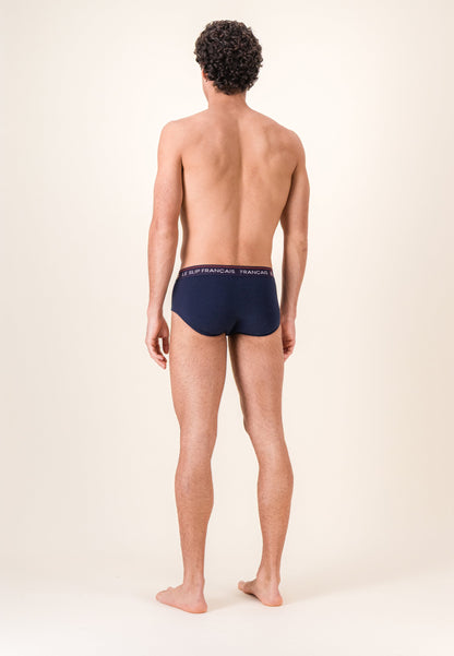 Slip bleu marine en coton - Intrépide Marine Brodé Super Papa
