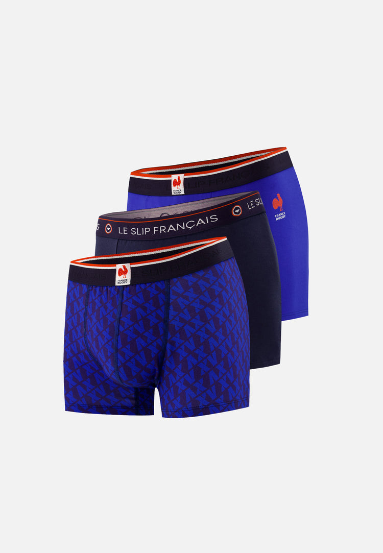 Lot de 3 boxers en coton - Boxers XV de France Marine Marine Indigo France - Le Slip Français - 1