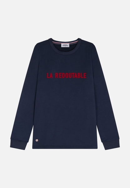 Sweat-shirt floqué en coton - La Cassandre Marine