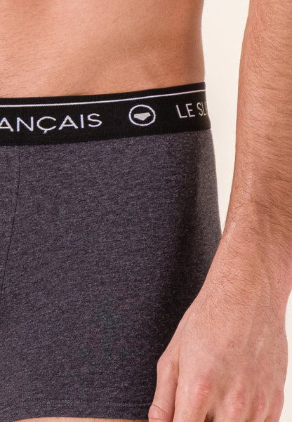 Lot de 3 boxers en coton - Boxers Chevron Jaune Anis Vert Sauge Gris Anthracite