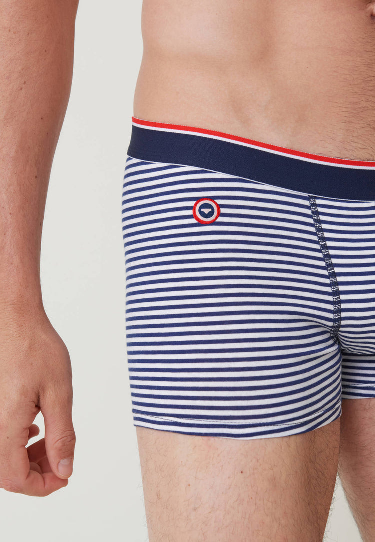 Pack Quatro Boxers Marius Marinière Redoutable Marine Rouge Blanc - Le Slip Français - 5