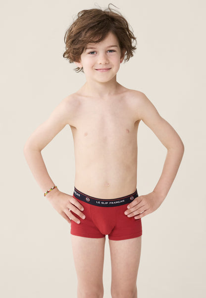 Boxer enfant rouge en coton - Petit Joseph Rouge Cerise