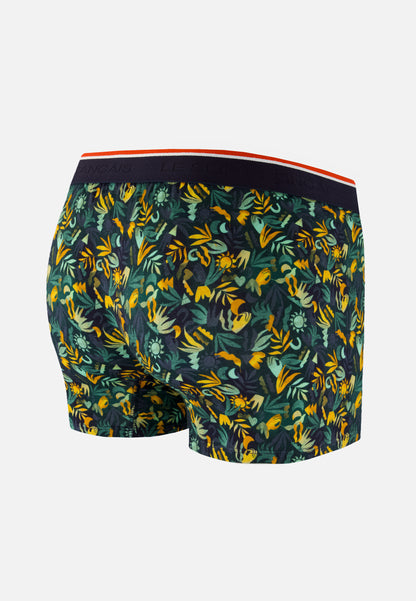 Green boxer shorts with jungle print in cotton - Marius Jungle Khaki Veronese