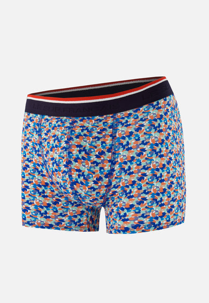 Blue confetti-pattern cotton boxer shorts - Marius Confetti Nautical Blue