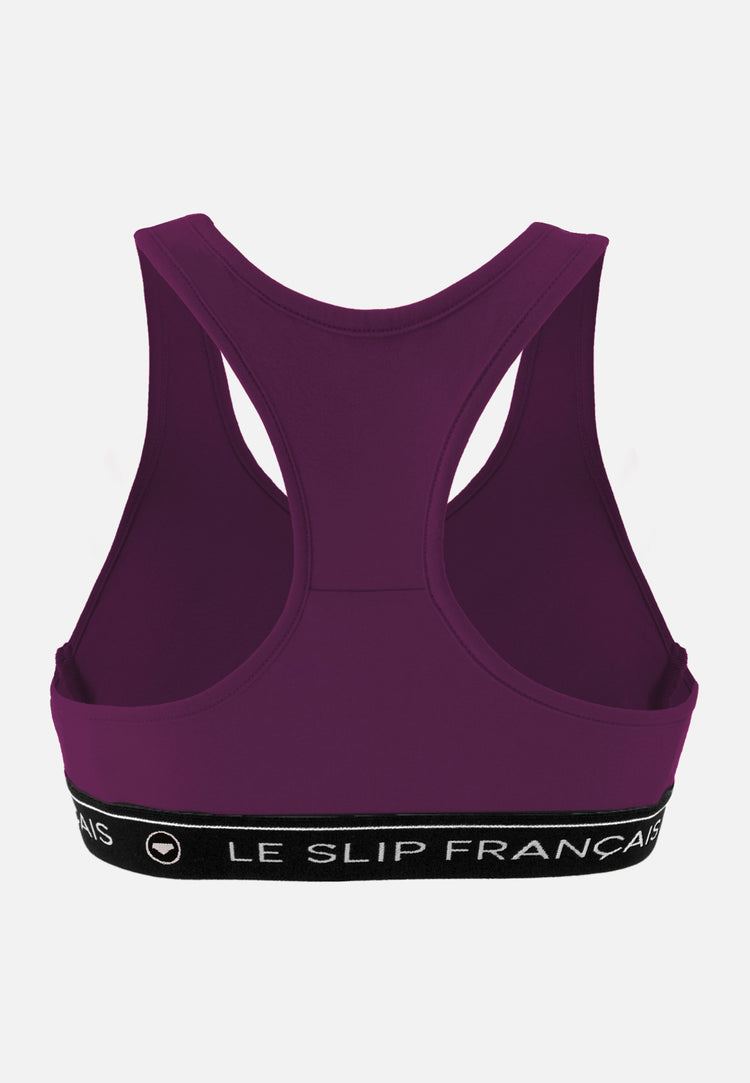 Plum cotton women's bra - Tapageuse Prune - Le Slip Français - 5
