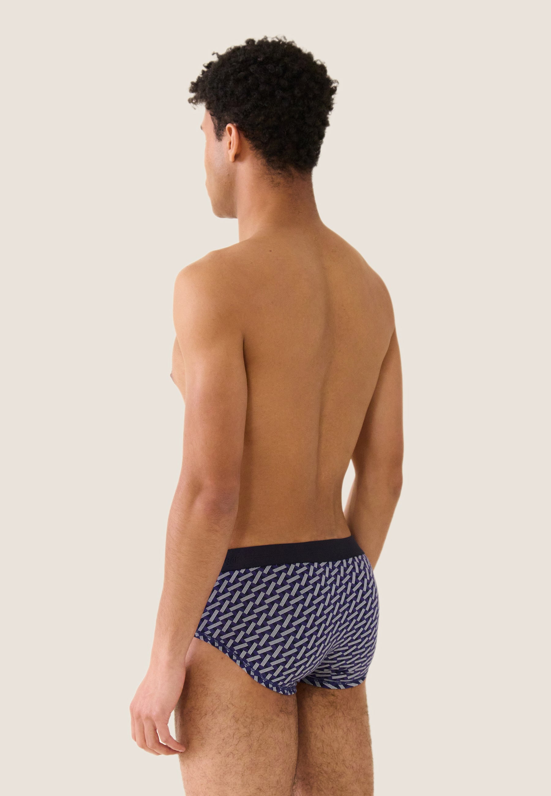 Slip en coton - Terrible Imprimé Diago Marine Velours Blanc