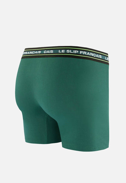 Boxer long vert en coton - Redoutable Long Vert Forêt