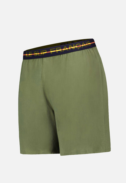 Green cotton short pyjama bottoms - Invincible Khaki Veronese