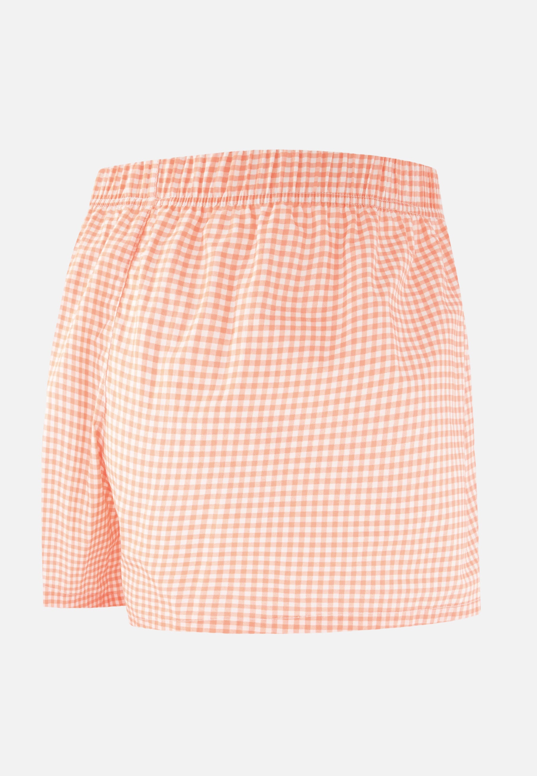 Orange checkered cotton boxer shorts - Jacques Vichy Orange Coral