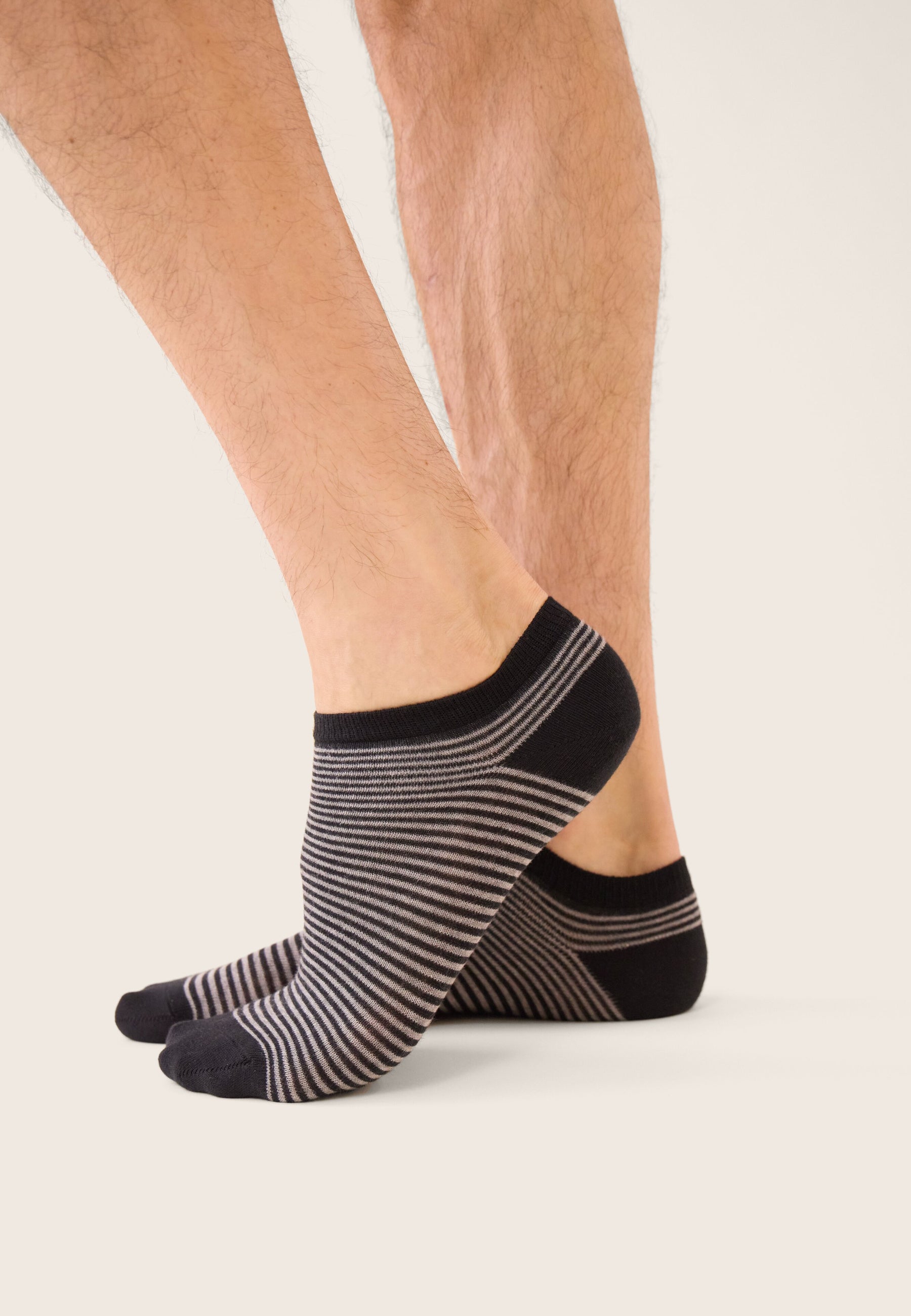 Socquettes marinière noir et gris - Tonnerre Mariniere Noir Gris