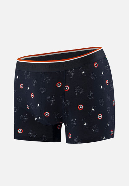 Boxer bleu à motifs français en coton - Redoutable La vie en slip