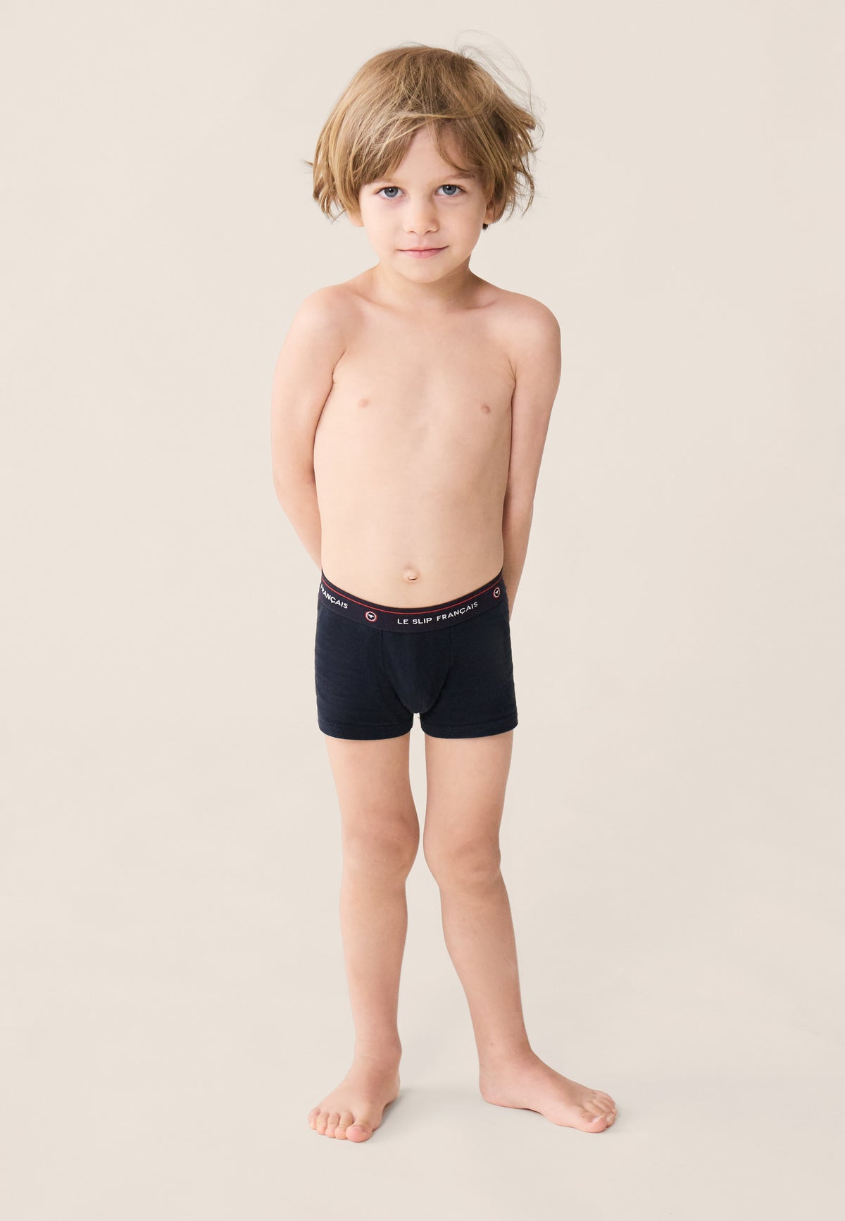 Boxer enfant bleu marine en coton - Petit Joseph Marine