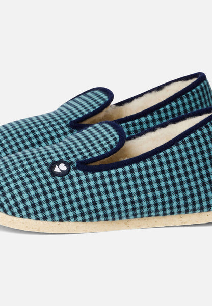 Chaussons en flanelle - Pantoufles Vichy Minéral