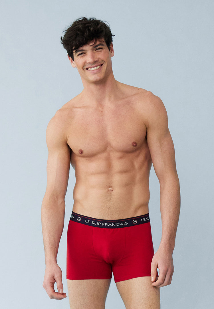 Pack Quatro Boxers Marius Marinière Redoutable Marine Rouge Blanc - Le Slip Français - 7