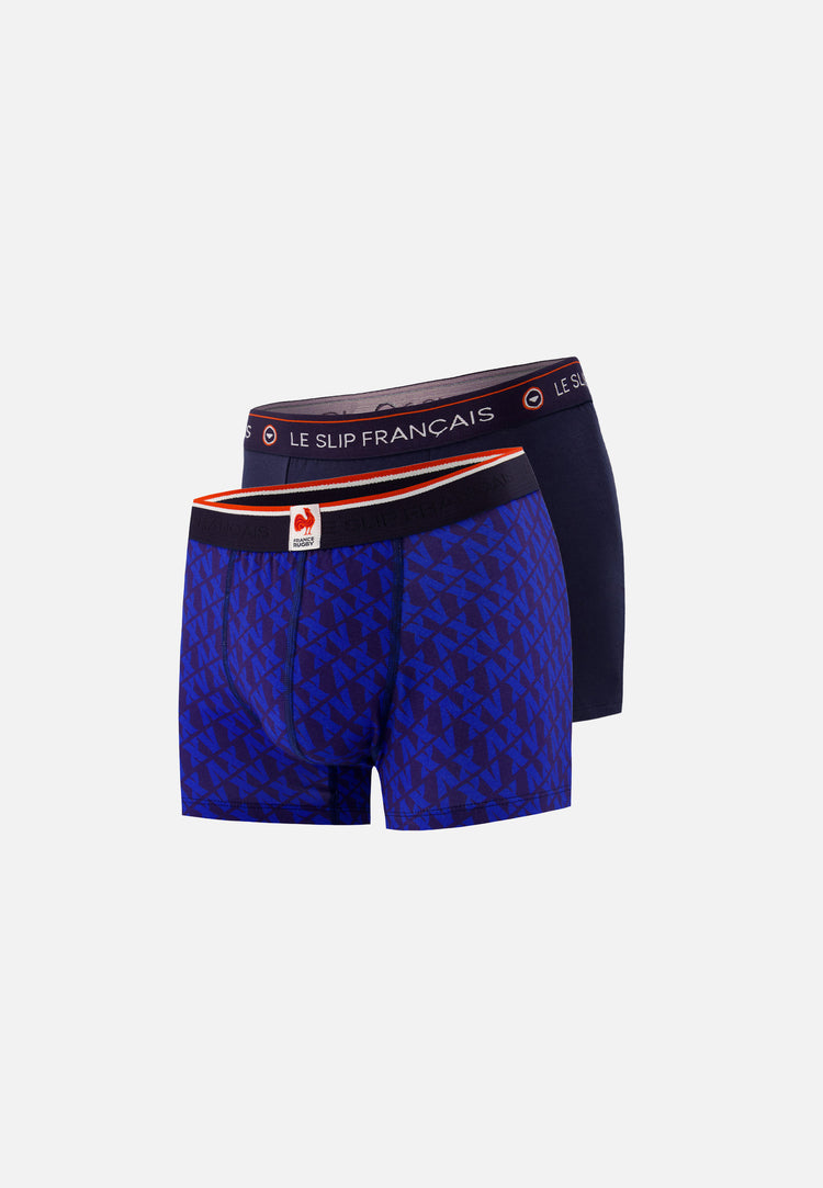 Lot de 2 boxers en coton - Boxers Marine XV de France Marine - Le Slip Français - 1