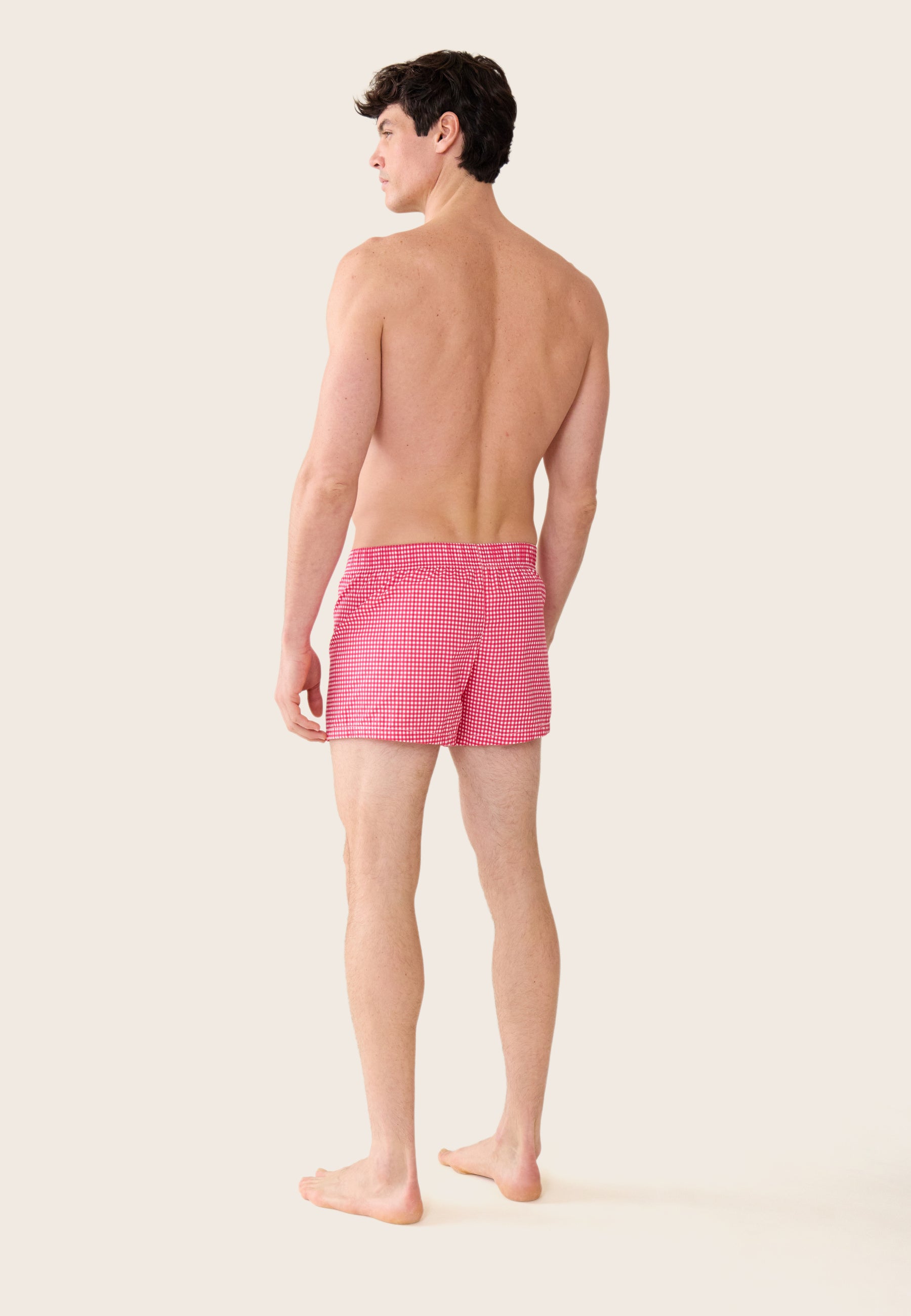 Caleçon à carreaux rose en coton - Jacques Vichy Rose Cerise