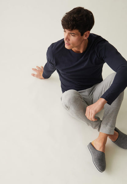 Long-sleeved cotton T-shirt - Jeannot Marine