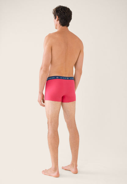 Lot de 3 boxers en coton - Boxers Marine Cercle Vert D'Eau Rose Cerise