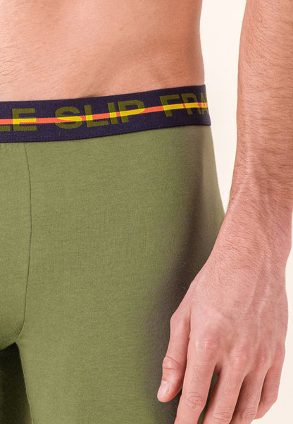 Boxer long vert en coton - Redoutable Long Kaki Veronese