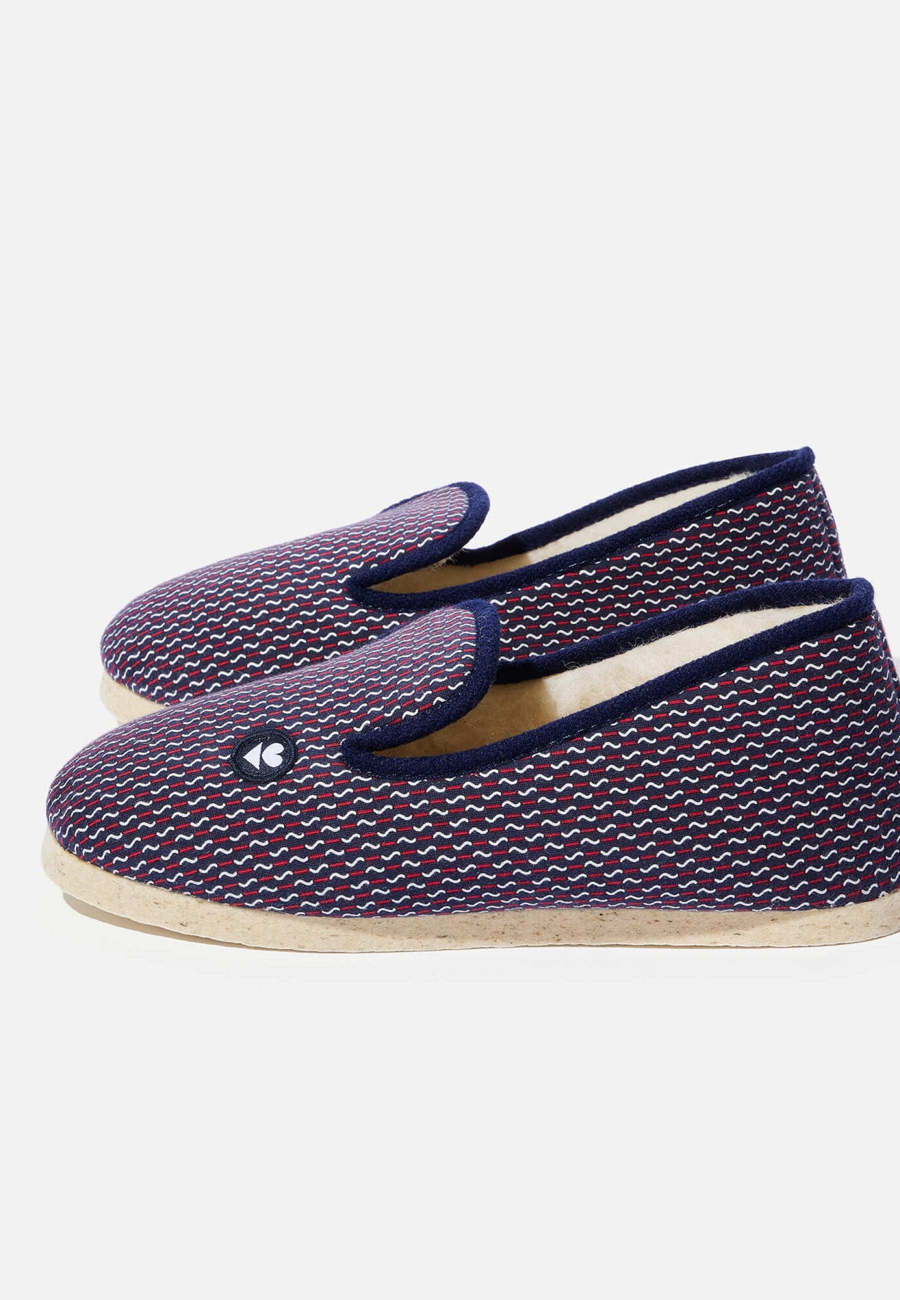 Chaussons d'intérieur en laine - Pantoufles Zig Zag
