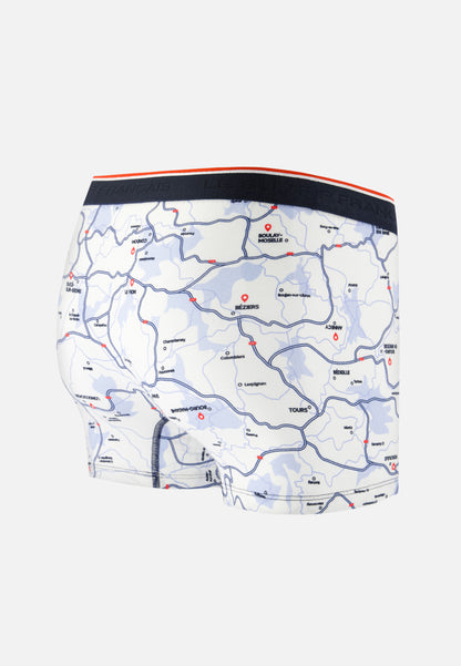 French-patterned white cotton boxers - Marius La France en slip