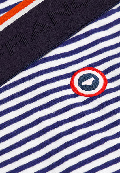 Long blue striped cotton boxer shorts - Michel Mariniere