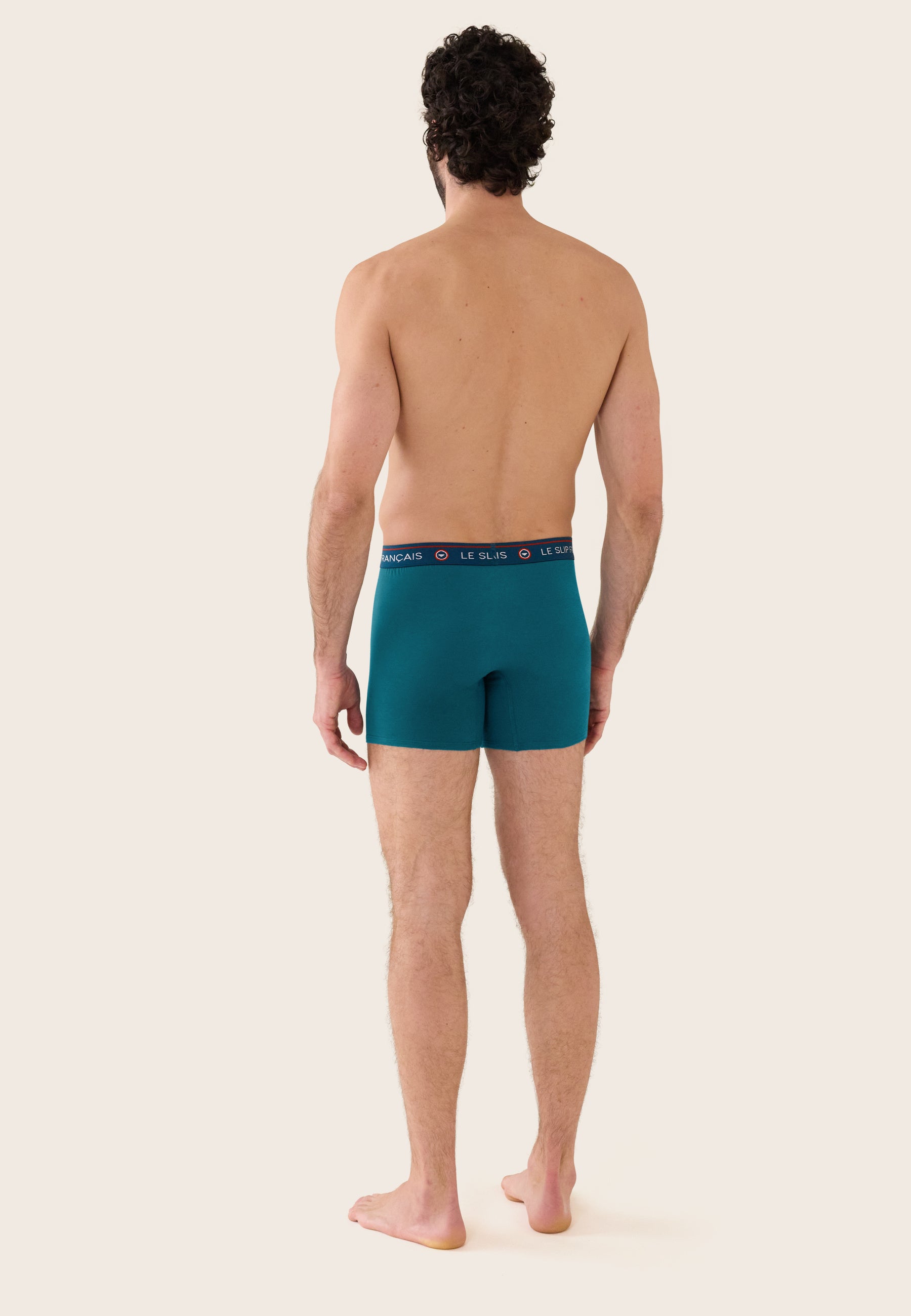 Lot de 2 boxers longs en coton - Boxers Longs Marine Bleu Canard