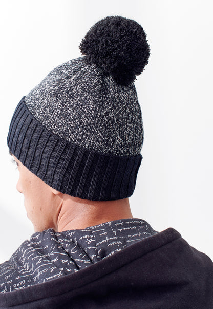 Bonnet en mélange laine - Bonnet Mouline Noir Blanc