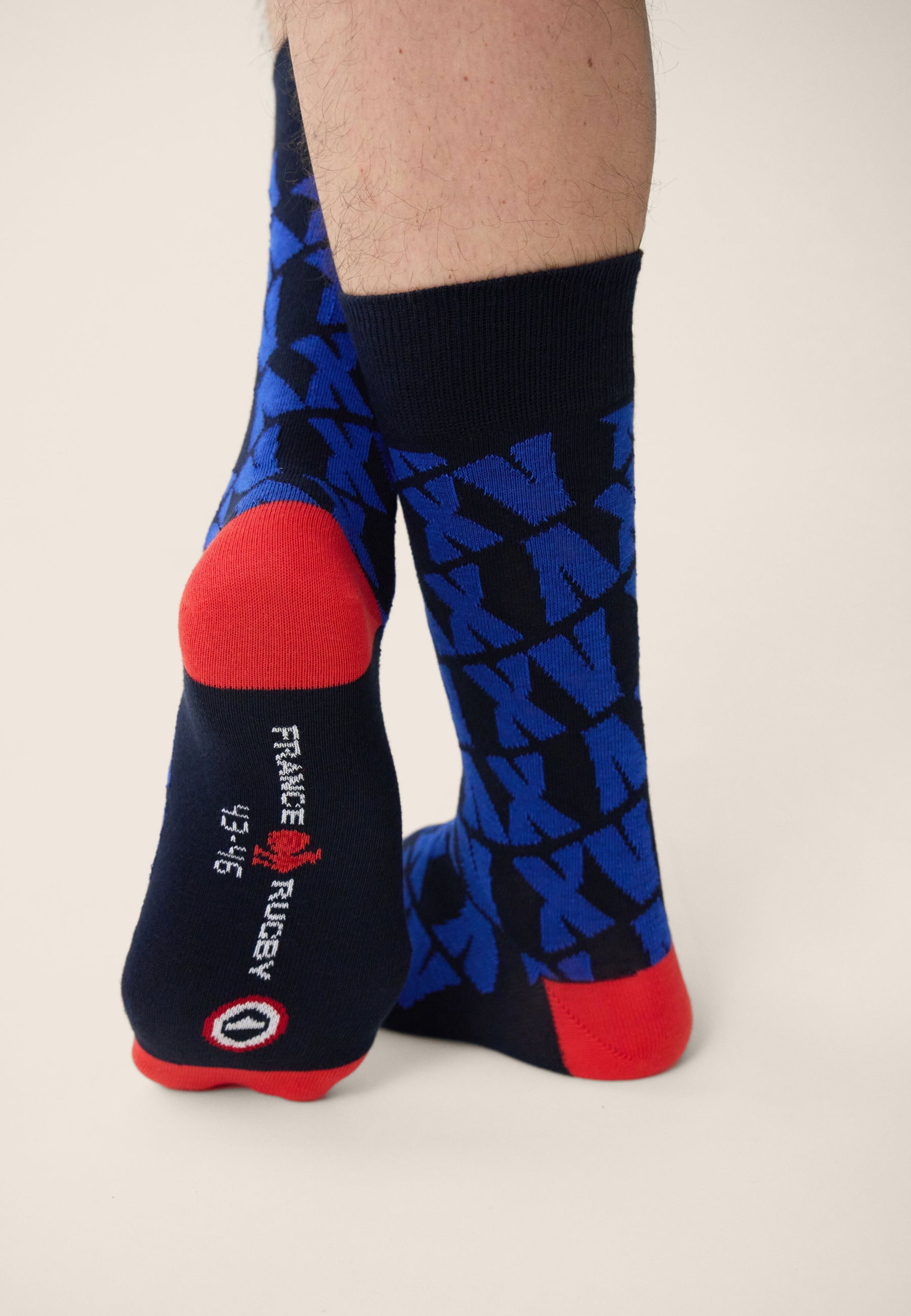 Chaussettes mi-hautes bleu à motif XV de France - Lucas XV Indigo