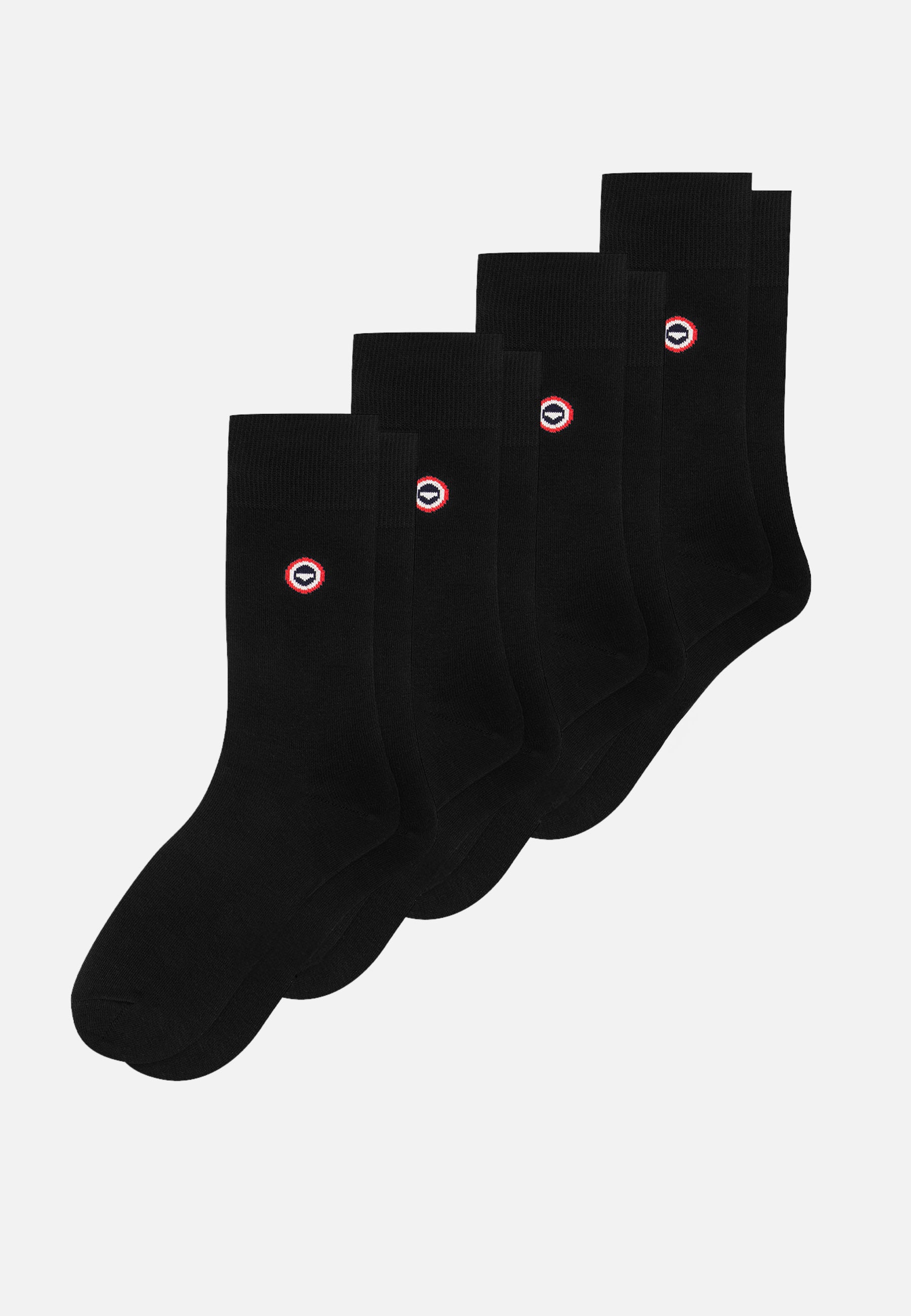 Pack of 4 black cotton mid-calf socks - Black Socks